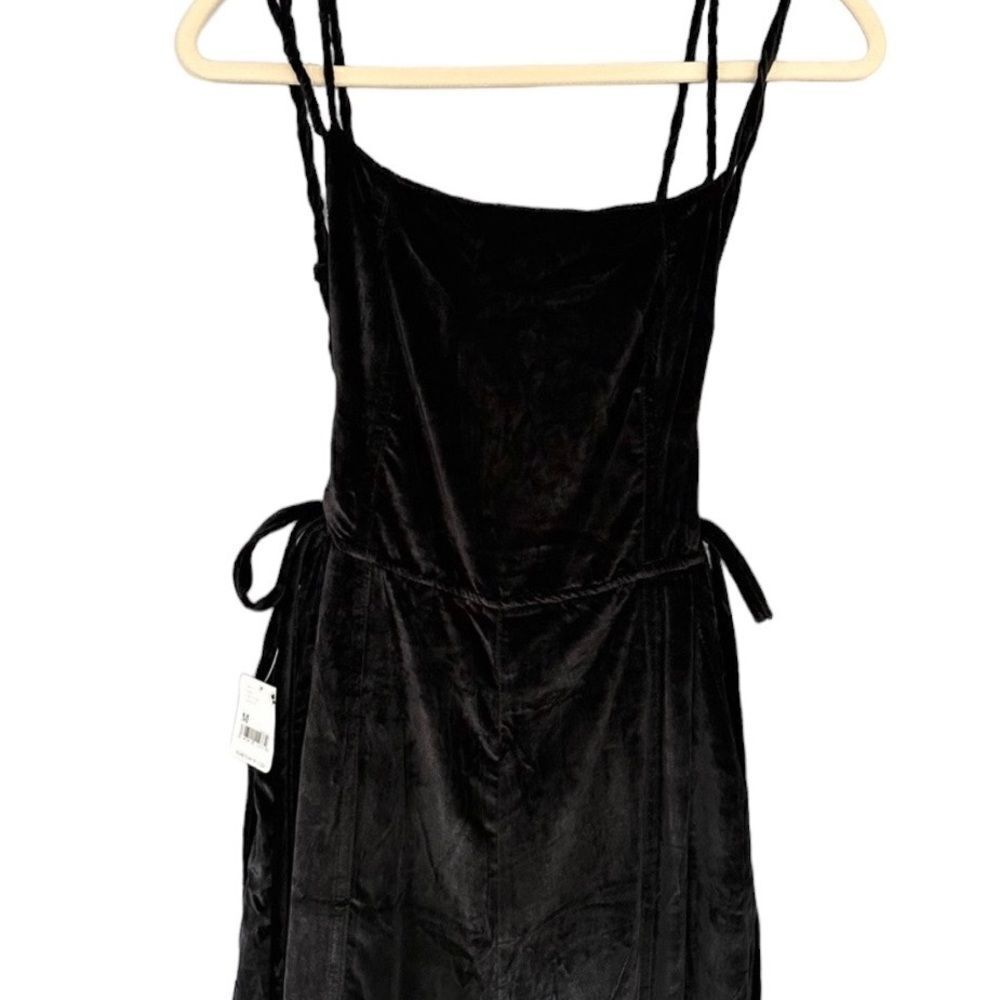 NWT Free People 90’s Forever Velvet Overalls Black S - Picture 7 of 12
